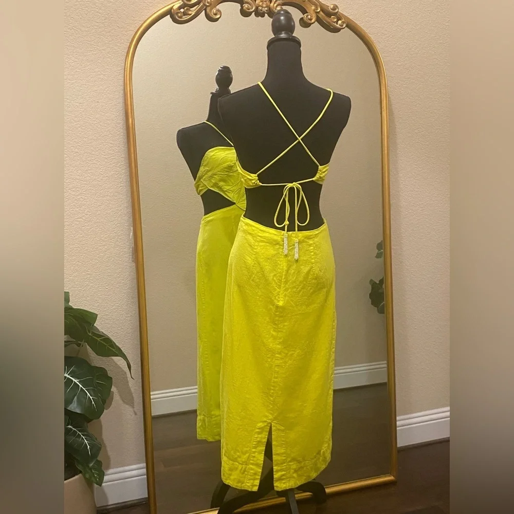 FARM Rio Yellow Backless Dress - Picture 10 of 14